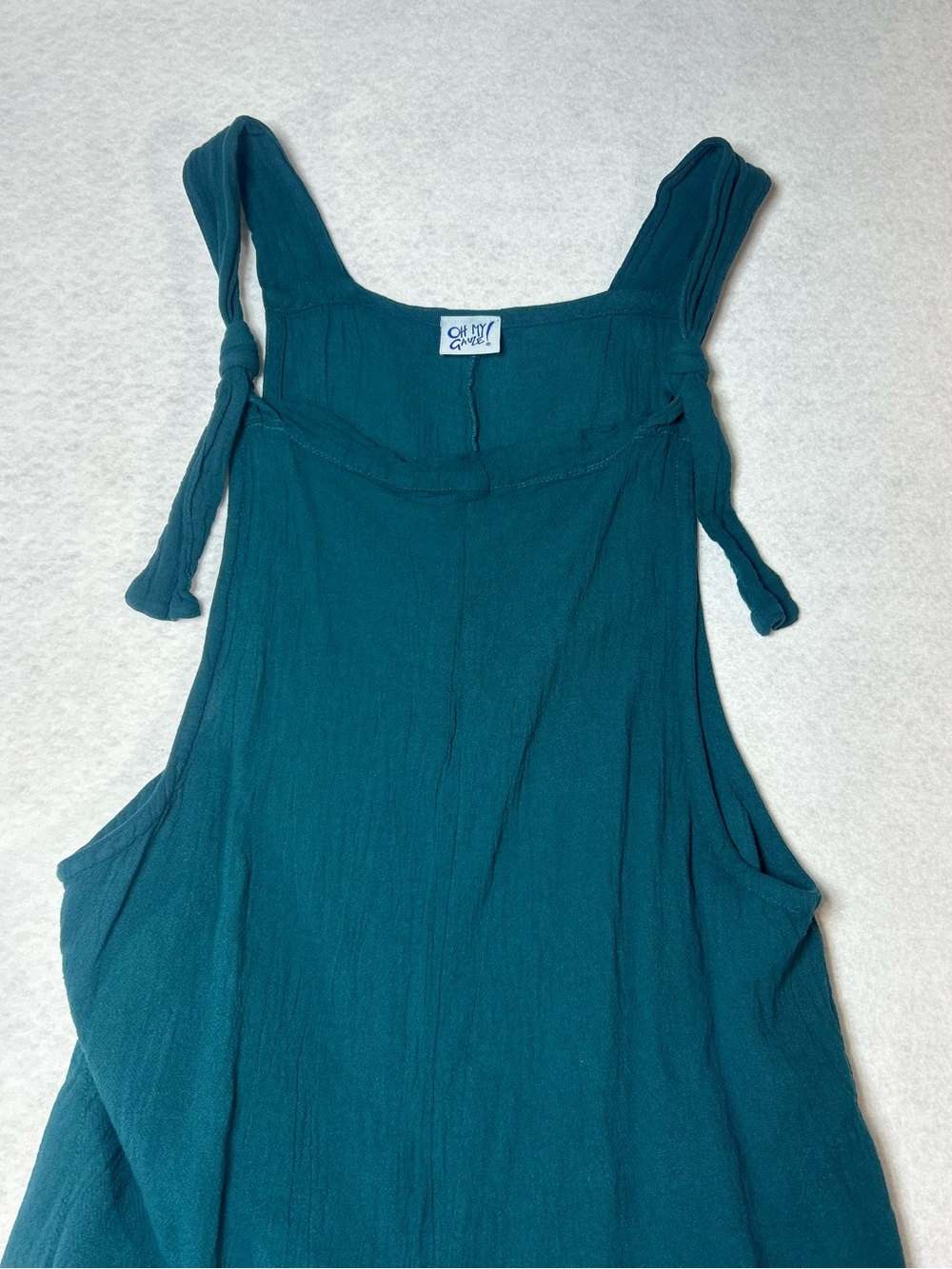 Teal Tie-Shoulder jumpsuit cotton - Picture 5 of 6